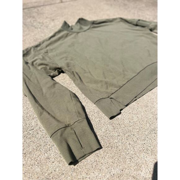 All In Motion Top Men Size XXL Olive Mock Neck Long Sleeve Athletic Shirt Pocket - Picture 2 of 6